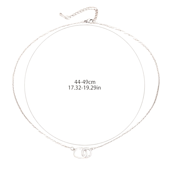 Chic Silver Interlocking Circle Necklace - Picture 3 of 5